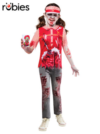 ZOMBIE BURGER WORKER COSTUME, CHILD