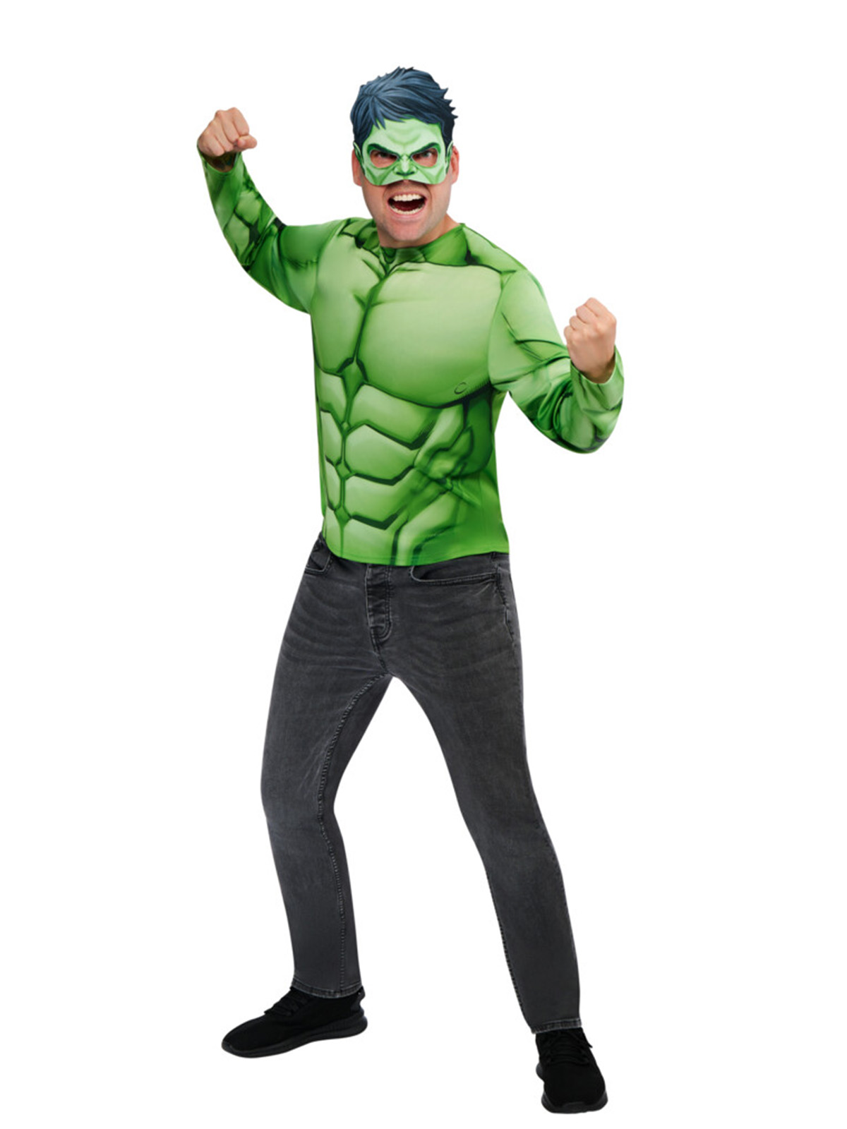 HULK COSTUME TOP & MASK, ADULT - Image 2