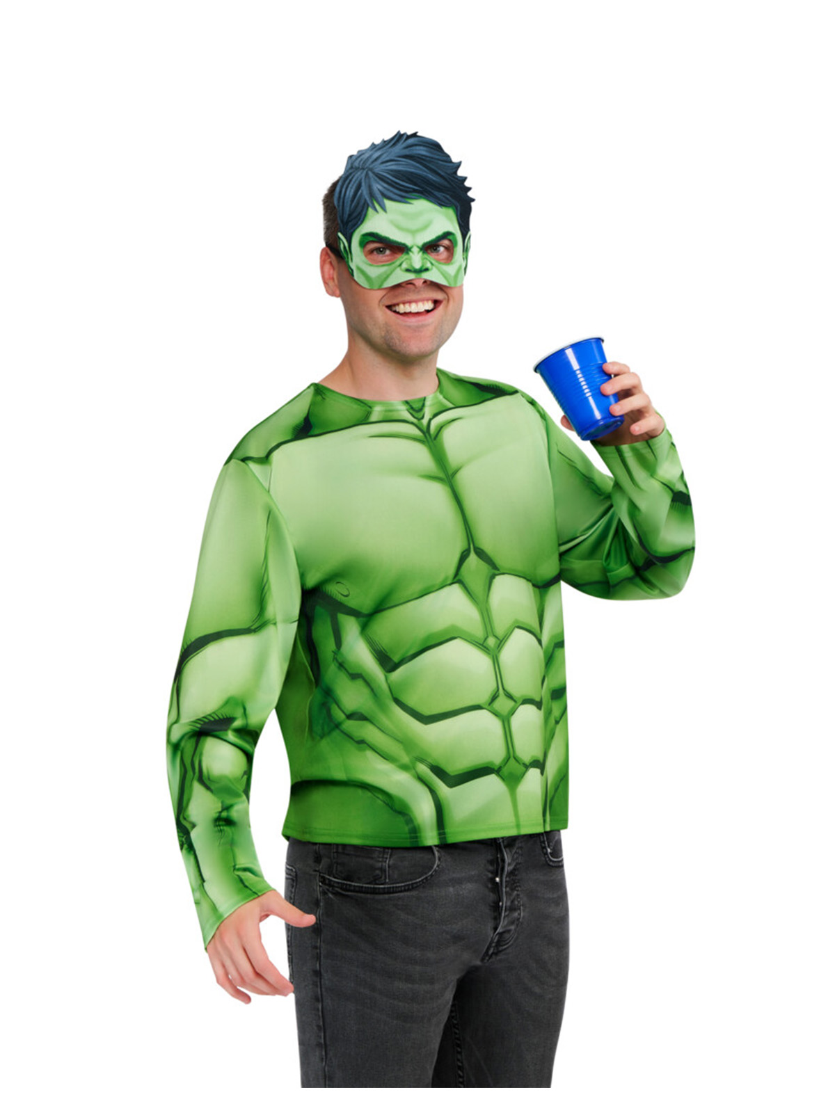 HULK COSTUME TOP & MASK, ADULT - Image 3