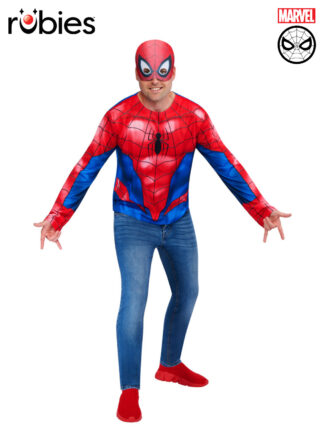 SPIDER-MAN COSTUME TOP & MASK, ADULT