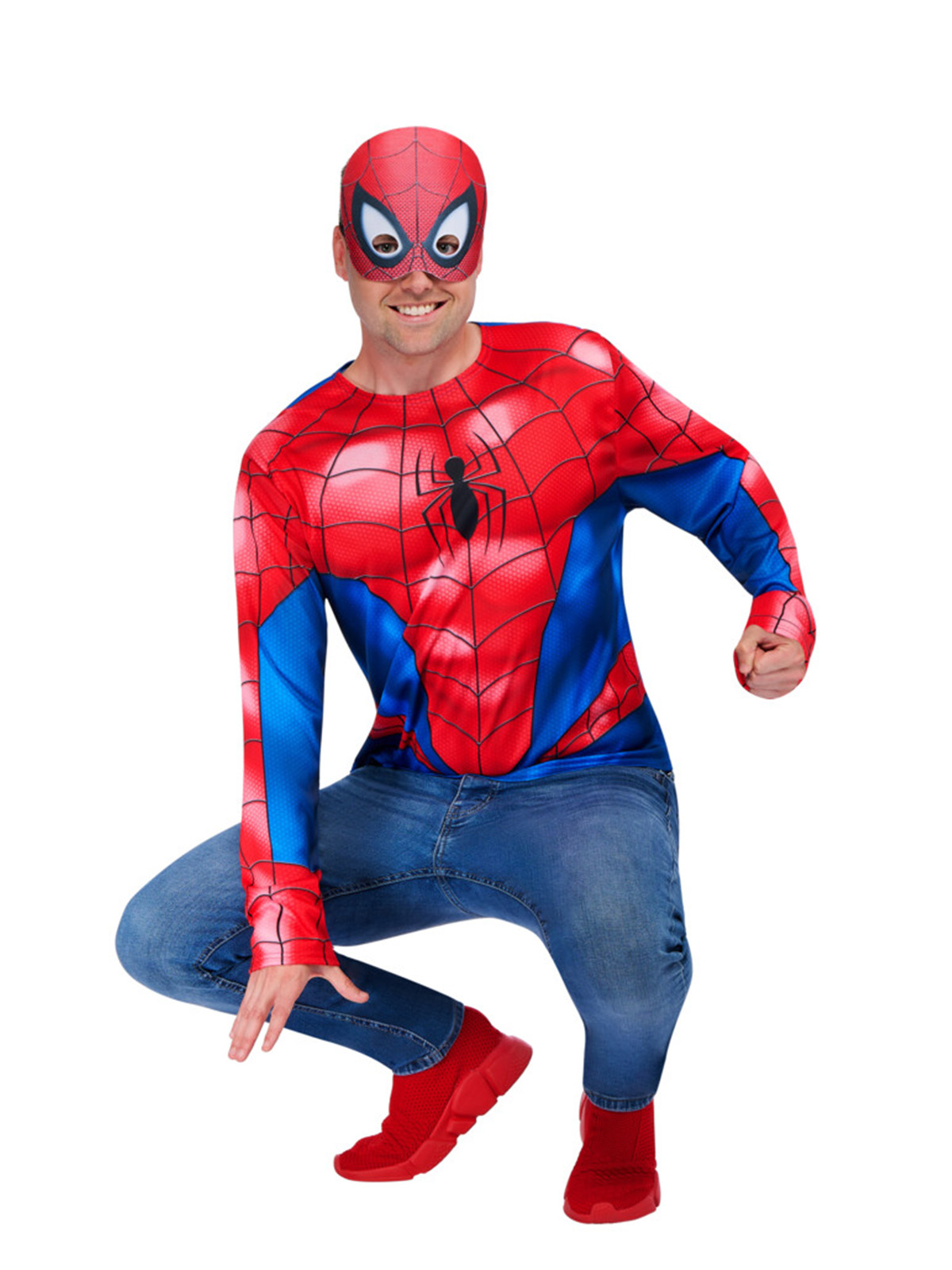 SPIDER-MAN COSTUME TOP & MASK, ADULT - Image 2