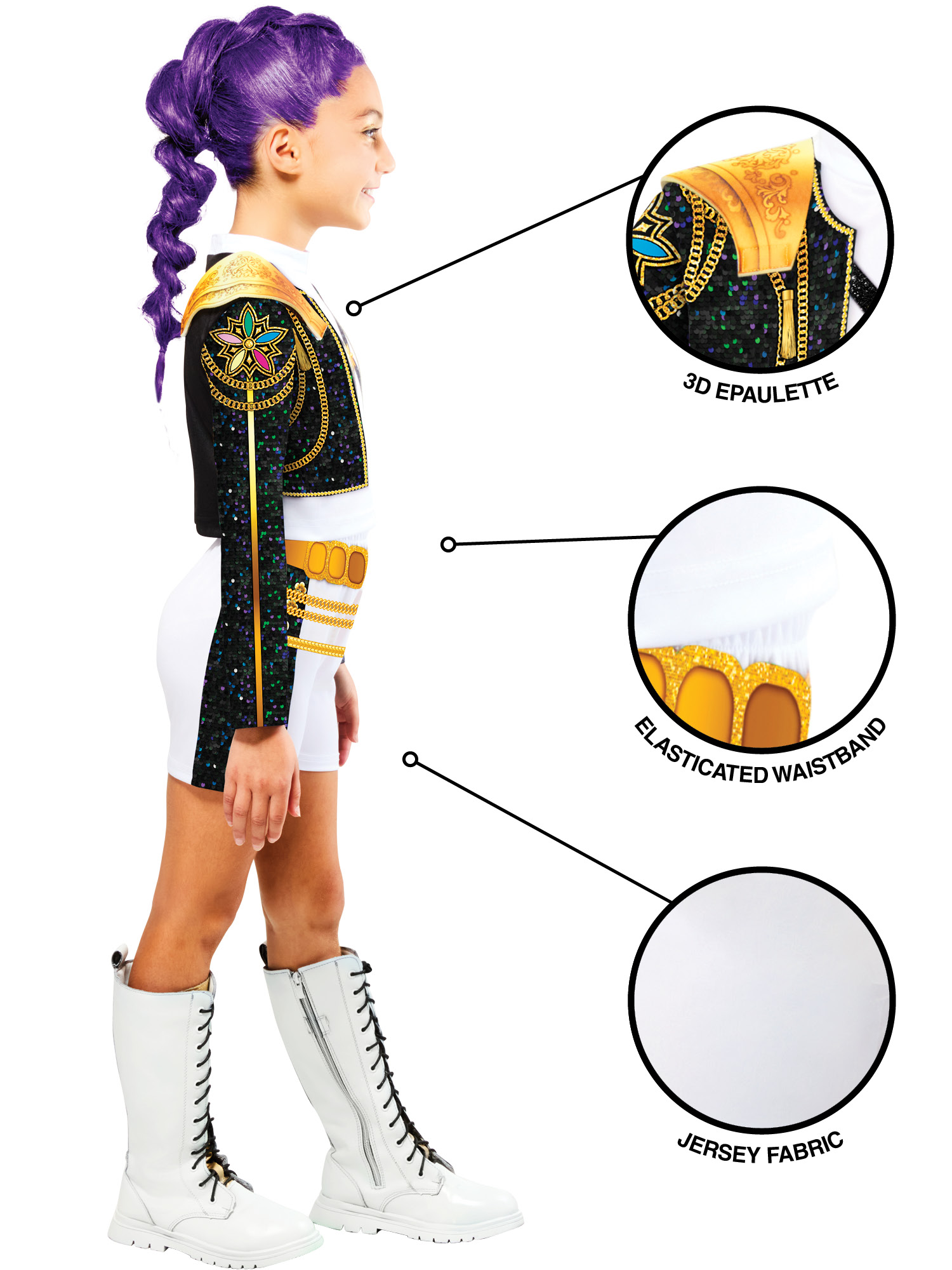 K-POP DEMON HUNTERS RUMI GOLD COSTUME, CHILD - Image 5