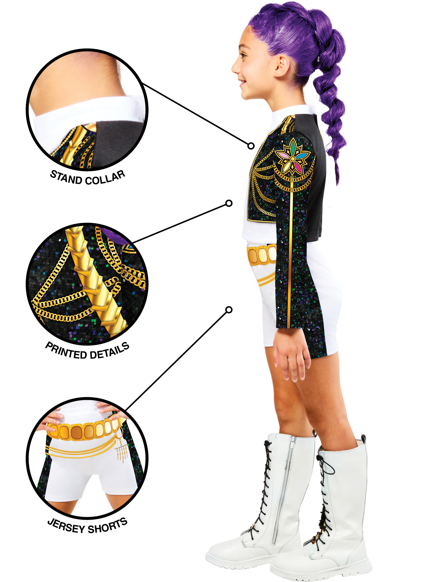 K-POP DEMON HUNTERS RUMI GOLD COSTUME, CHILD - Image 6