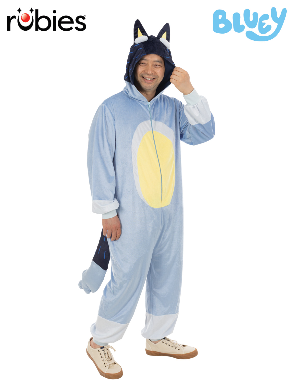 BLUEY BANDIT 'DAD' ONESIE COSTUME, ADULT