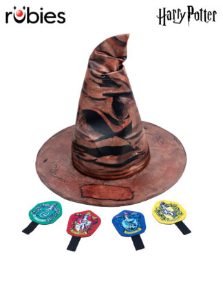 HARRY POTTER SORTING HAT WITH HOUSE BADGES