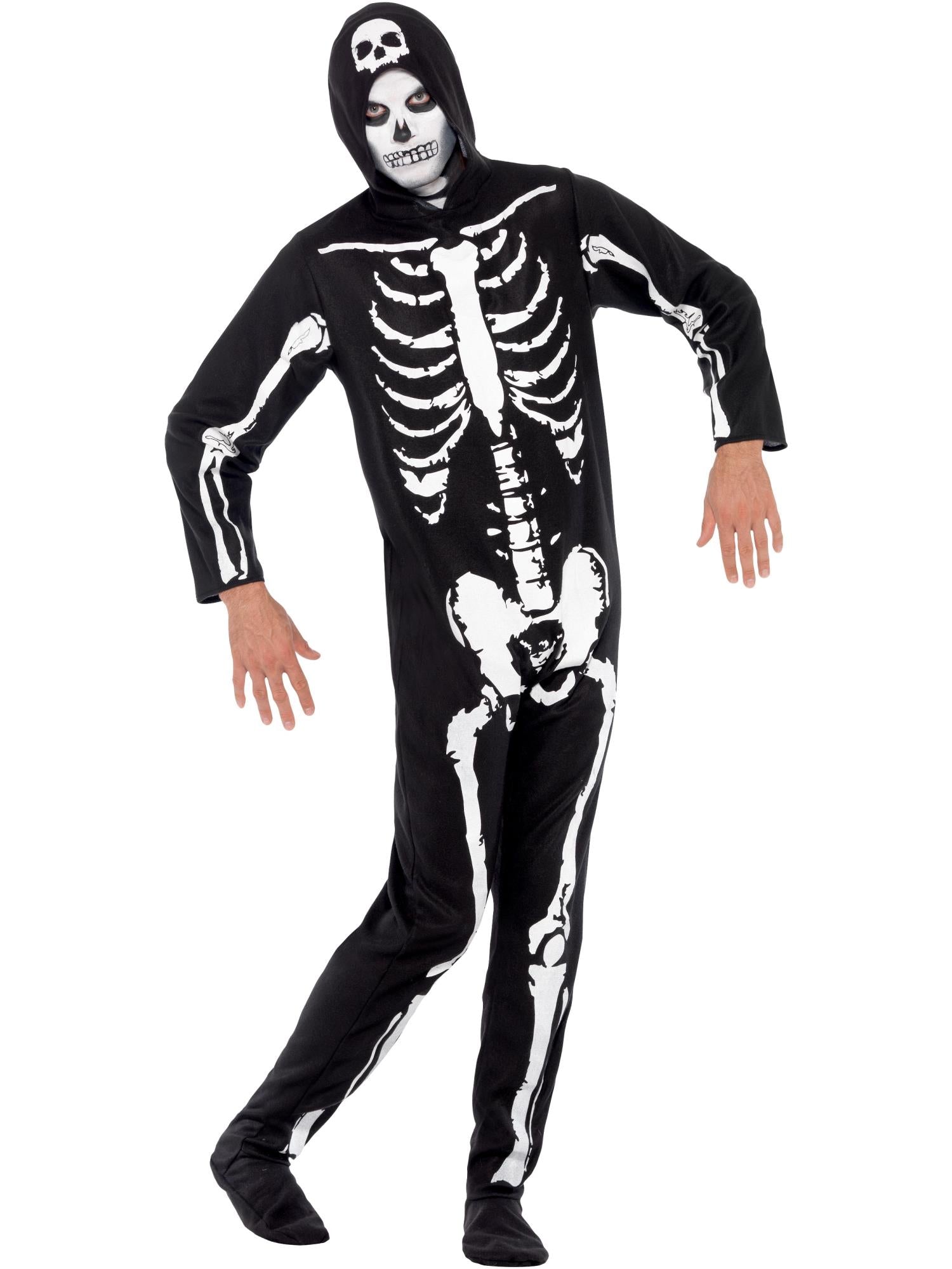 SKELETON HOODED COSTUME, ADULT - Image 2