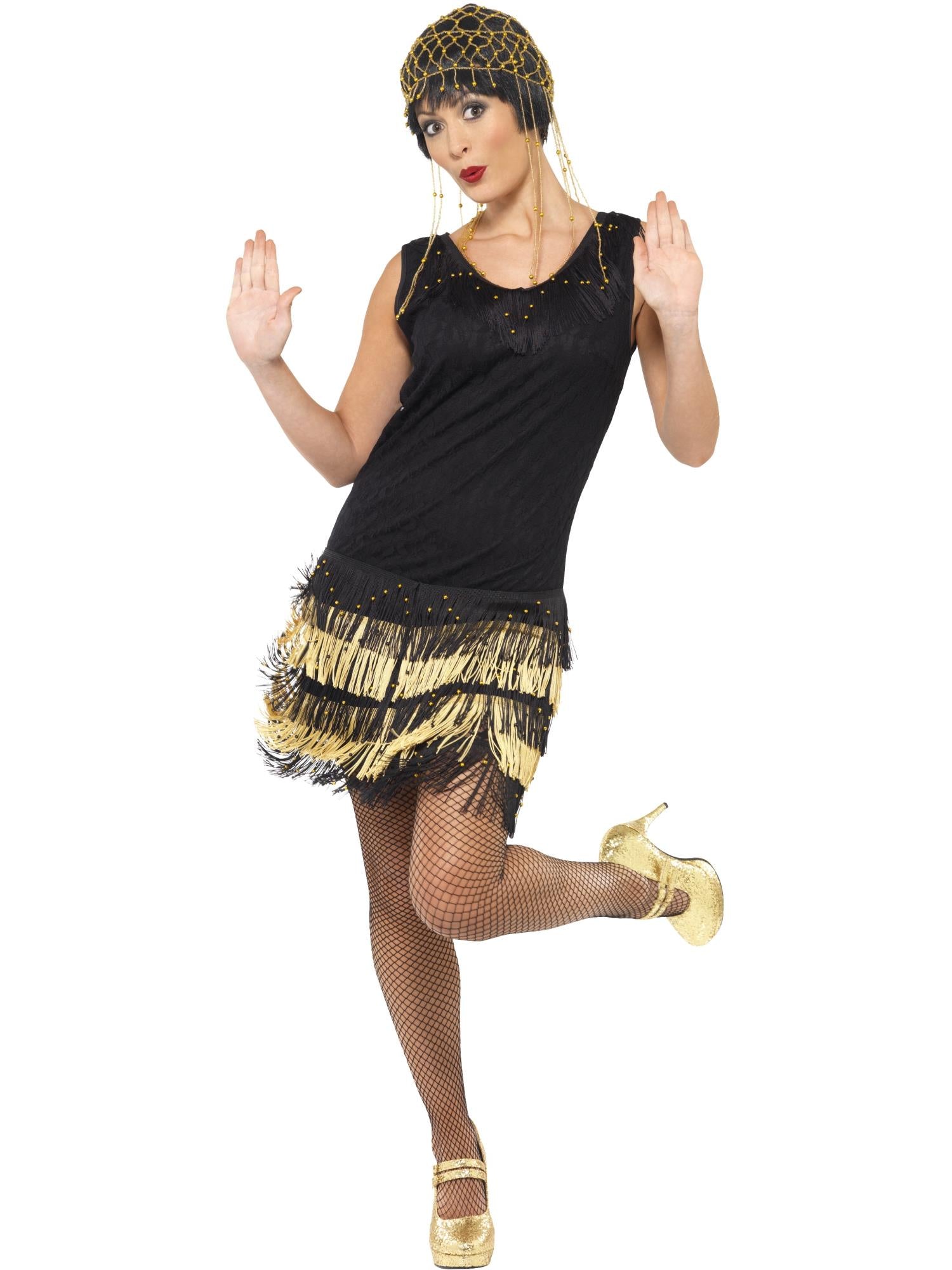 FLAPPER FRINGED 1920'S COSTUME, ADULT - Image 4