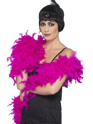 FEATHER BOA FUCHSIA DELUXE, ADULT