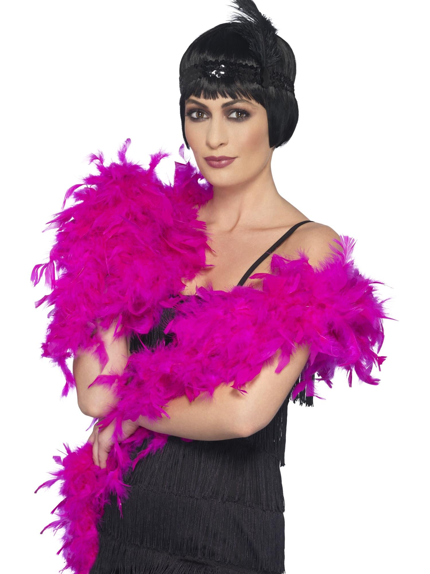 FEATHER BOA FUCHSIA DELUXE, ADULT