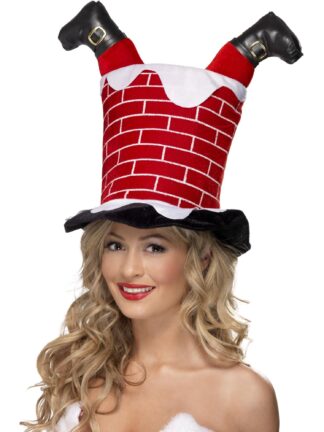 SANTA STUCK IN CHIMNEY HAT, ADULT