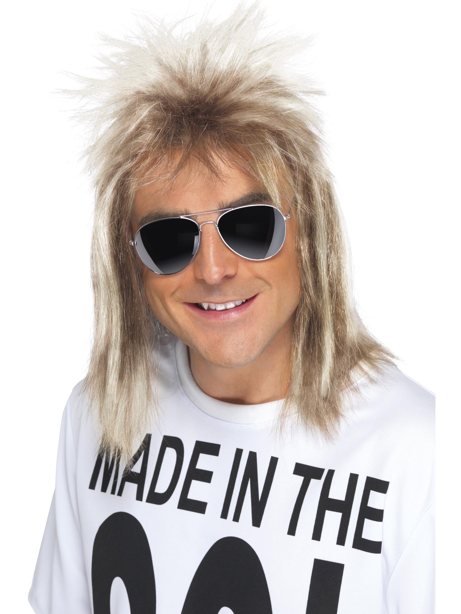 80S BLONDE MULLET WIG, ADULT
