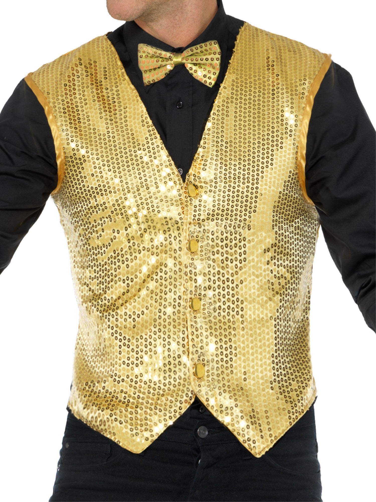 WAISTCOAT - GOLD SEQUIN, ADULT - Image 4