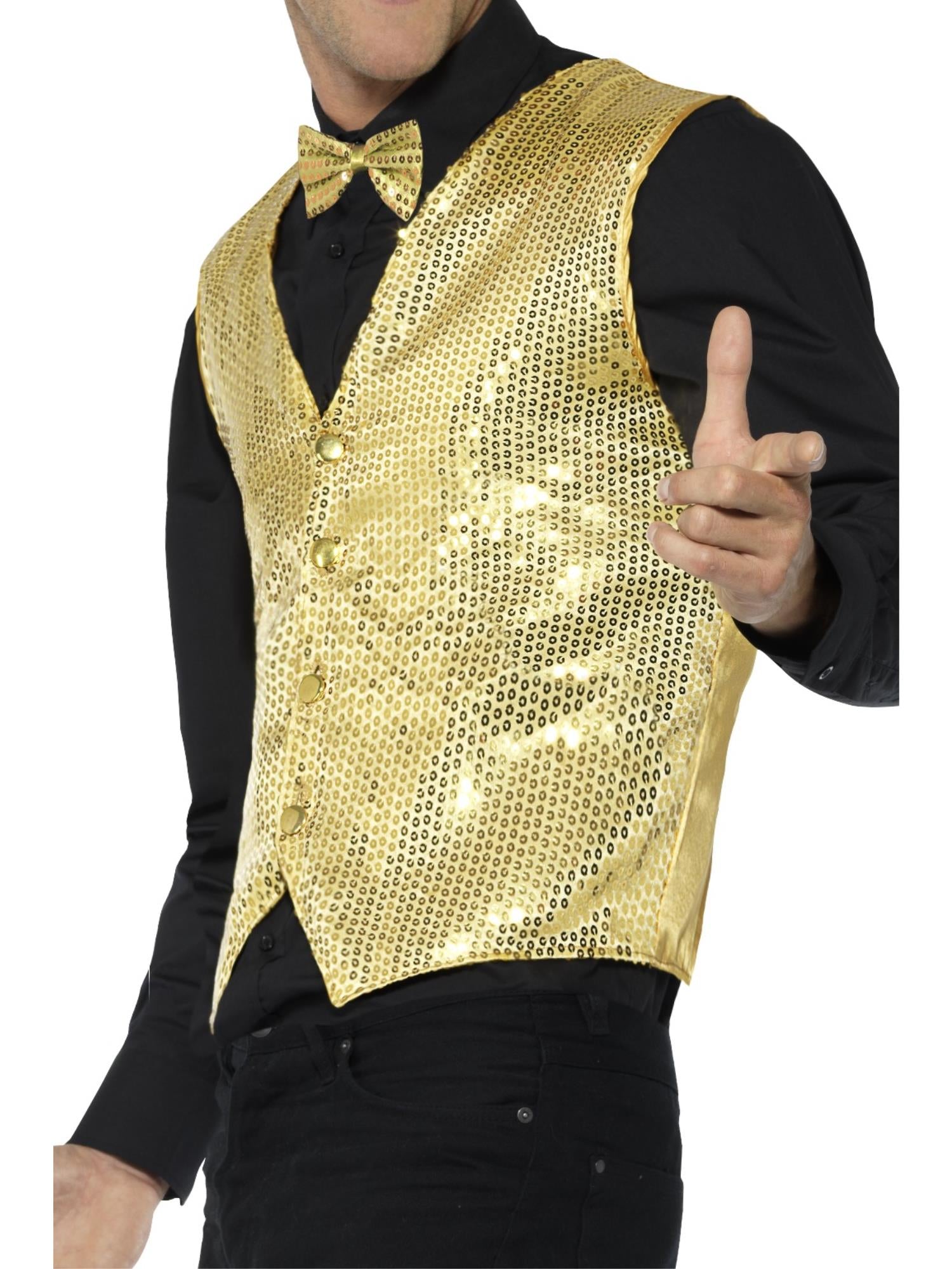 WAISTCOAT - GOLD SEQUIN, ADULT - Image 2