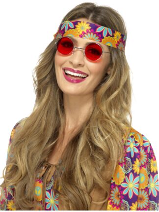 HIPPIE SPECS, RED, ADULT