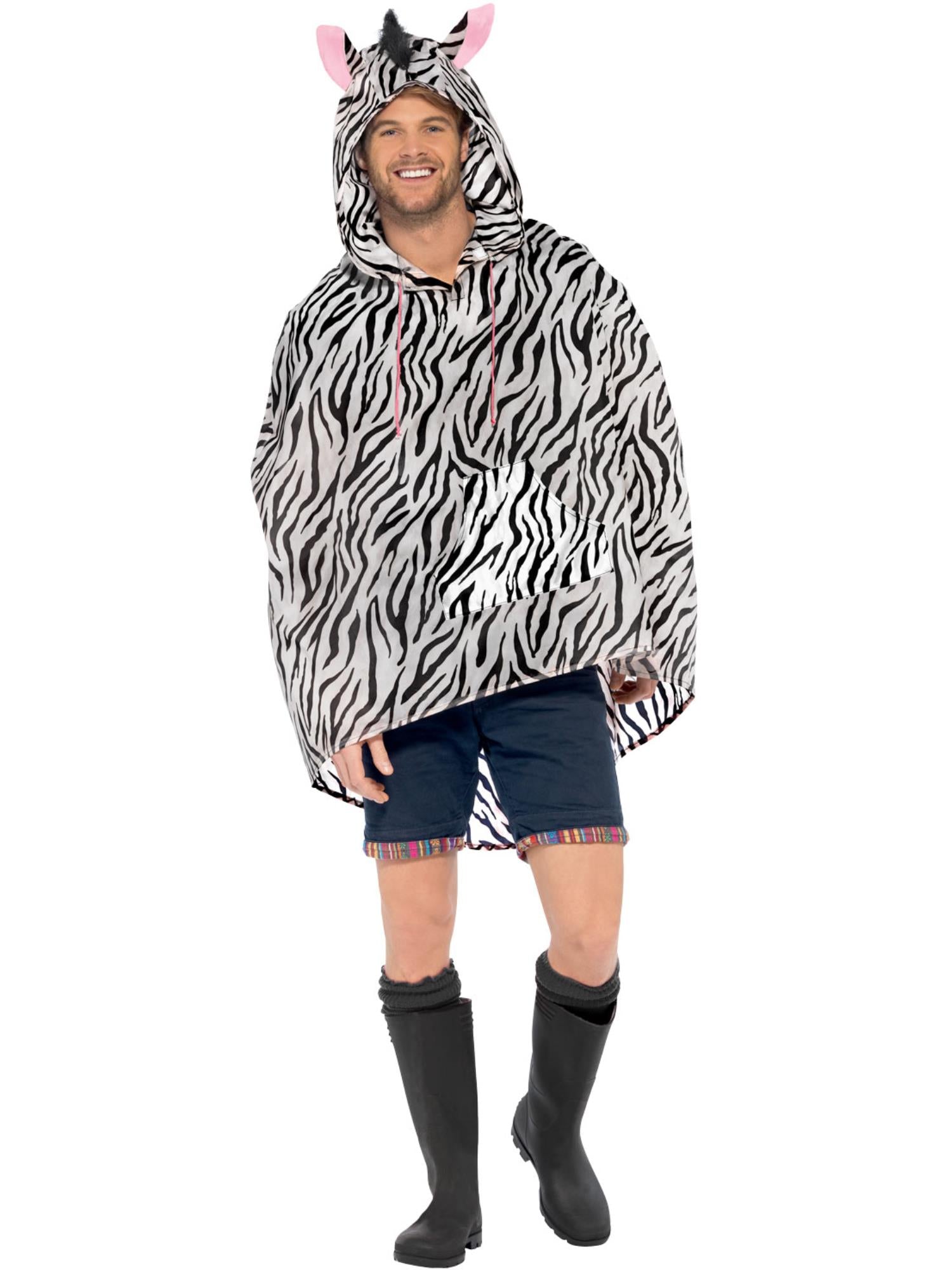 ZEBRA PARTY PONCHO, ADULT - Image 4
