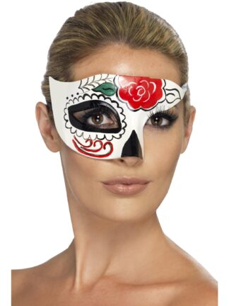 DAY OF THE DEAD HALF EYE MASK, ADULT