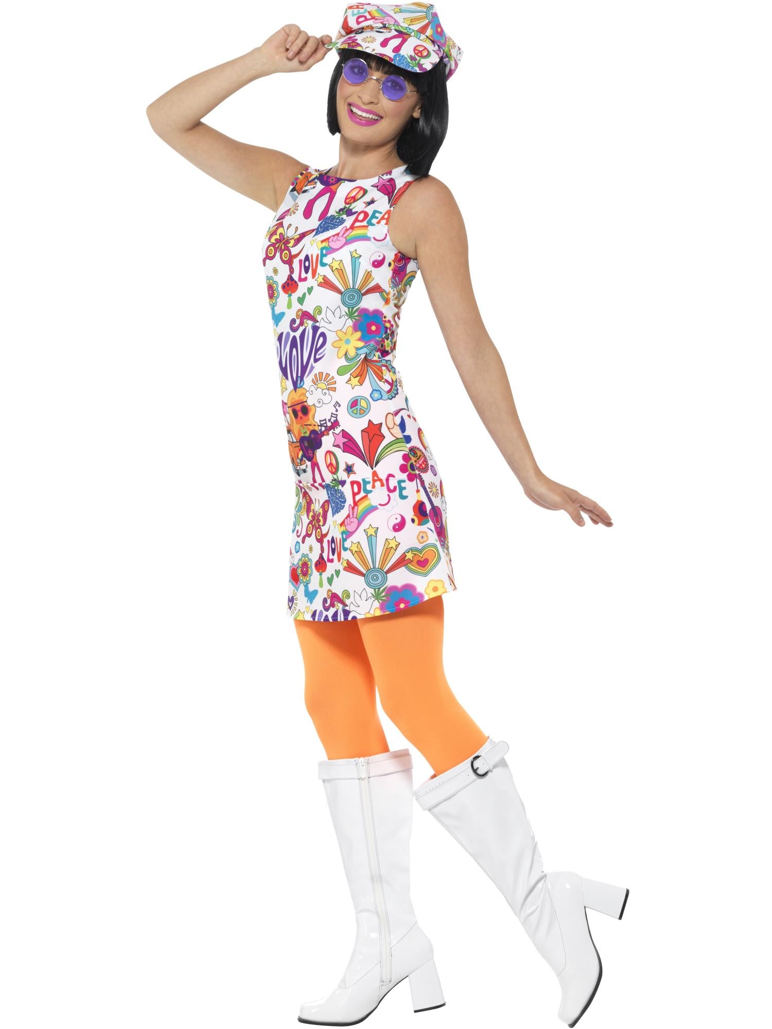 60S GROOVY CHICK COSTUME, ADULT - Image 2