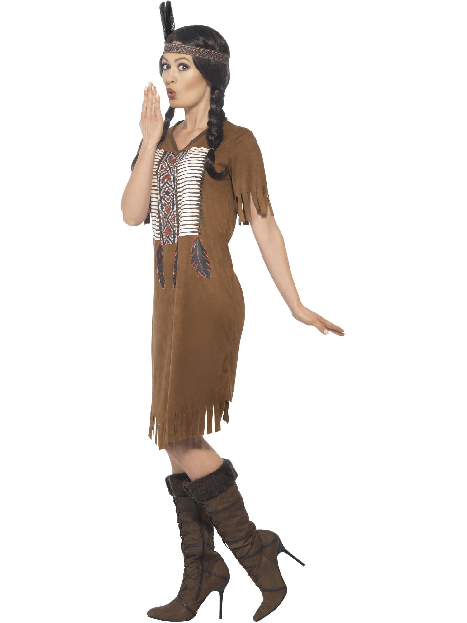 NATIVE AMERICAN WARRIOR PRINCESS COSTUME, ADULT - Image 2