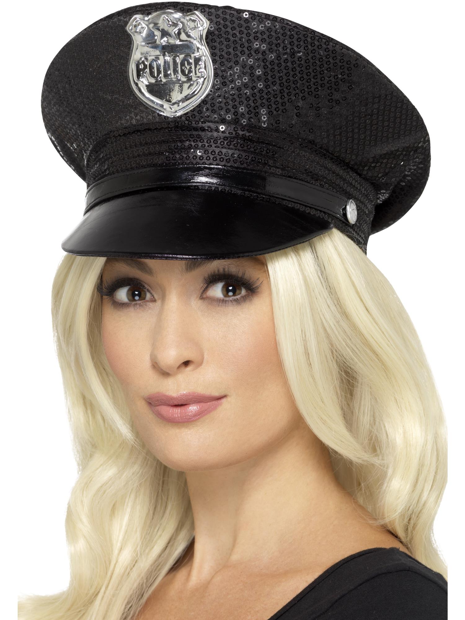 FEVER SEQUIN POLICE HAT, ADULT