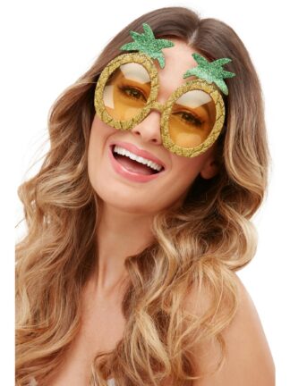 TROPICAL PINEAPPLE GLITTER GLASSES, ADULT