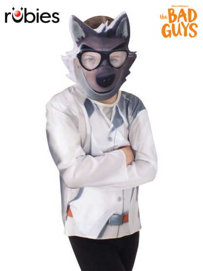 BAD GUYS MR WOLF COSTUME TOP & MASK, CHILD