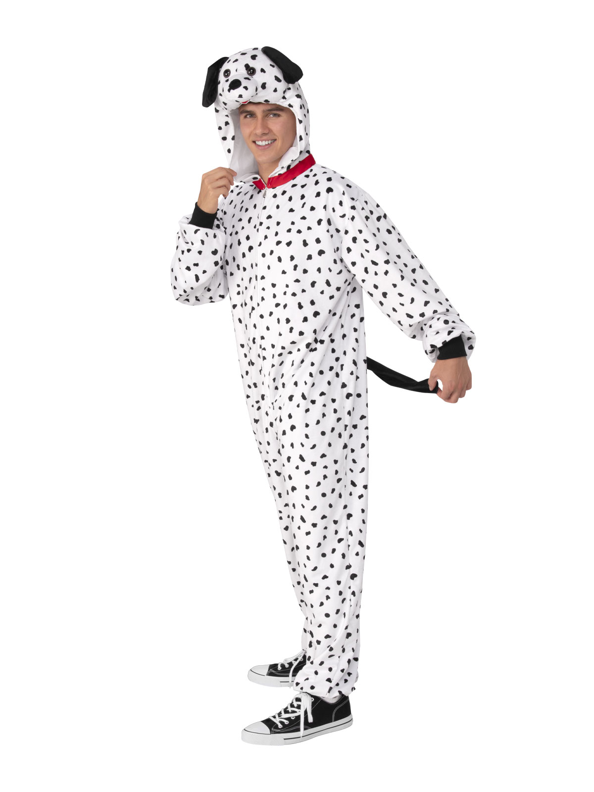 DALMATIAN FURRY ONESIE COSTUME, ADULT - Image 4