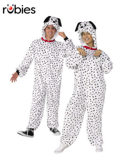 DALMATIAN FURRY ONESIE COSTUME, ADULT