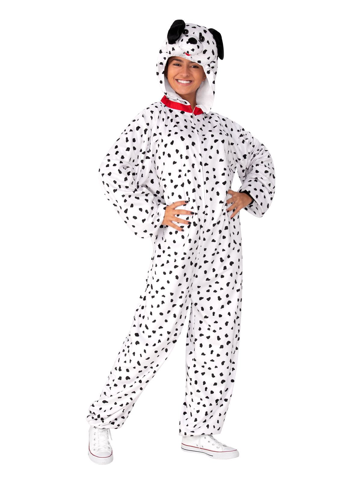 DALMATIAN FURRY ONESIE COSTUME, ADULT - Image 3