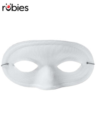 SATIN DOMINO MASK WHITE - ADULT
