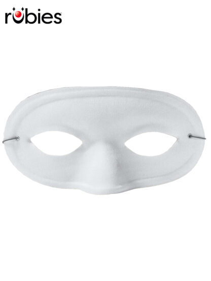SATIN DOMINO MASK WHITE - ADULT