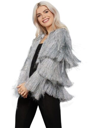FEVER TINSEL FESTIVAL JACKET, SILVER