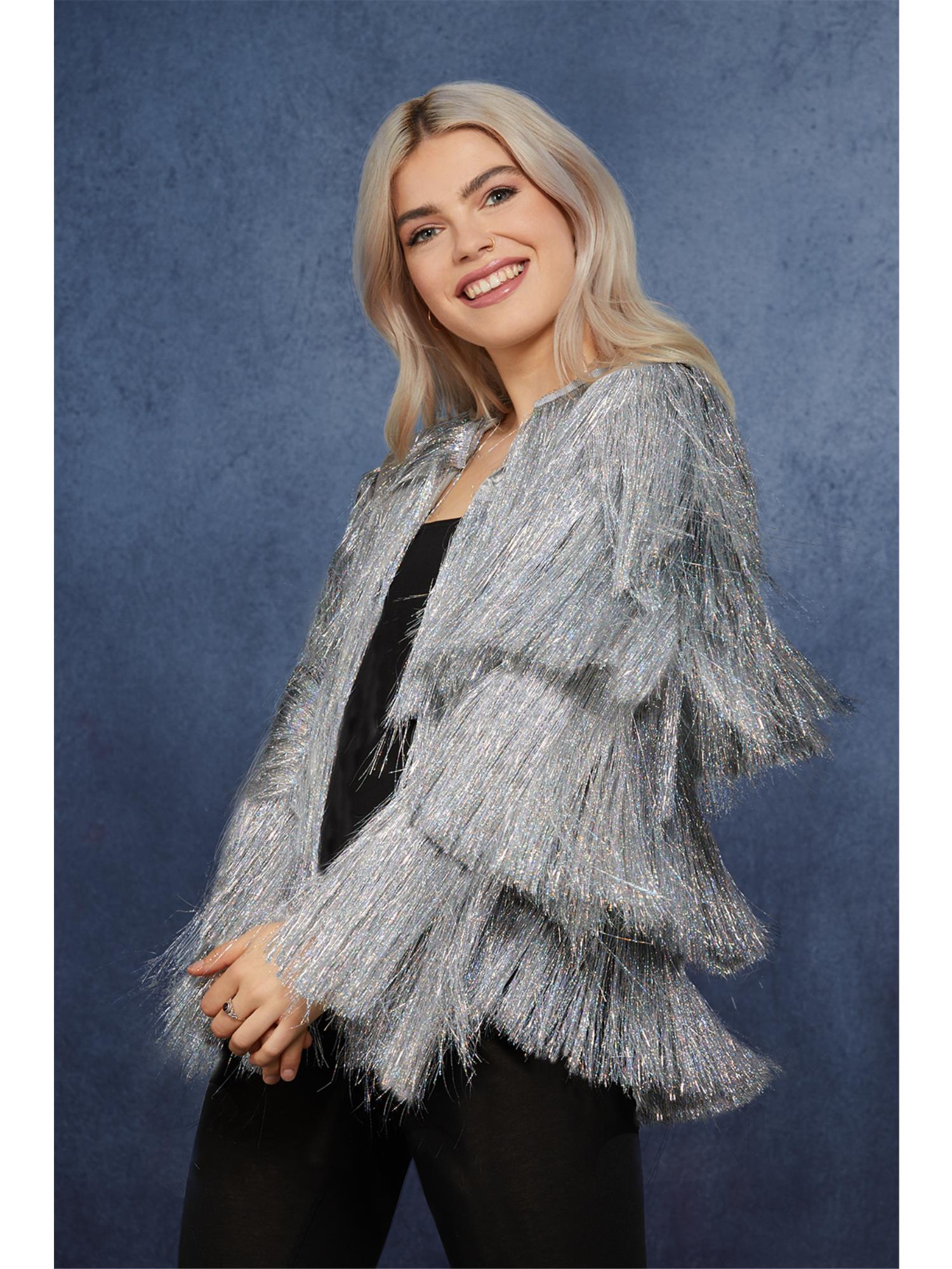 FEVER TINSEL FESTIVAL JACKET, SILVER - Image 2