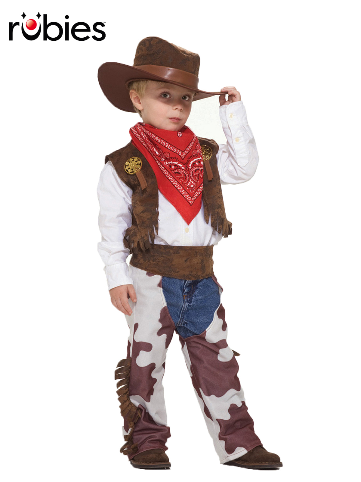 Costume Da Cowboy Per Bambini 8-10 Anni - Rubies, Giacca E Pantaloni Con Sciarpa Rossa