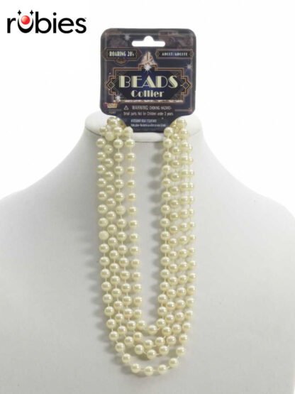 FLAPPER ROARING 20'S BEIGE BEADS 72"