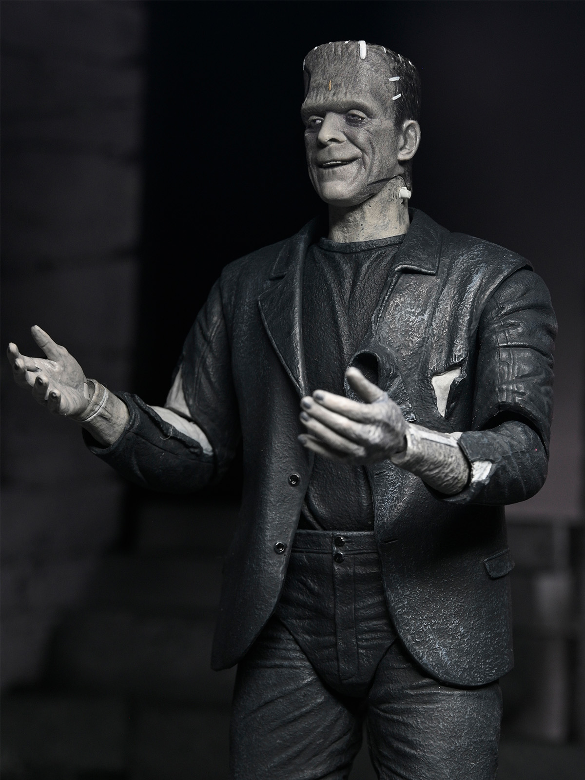 UNIVERSAL MONSTERS X BRIDE OF FRANKENSTEIN 90TH ANNIVERSARY - THE MONSTER & HIS MATE 2PK 7" FIGURES (B&W) - Image 6