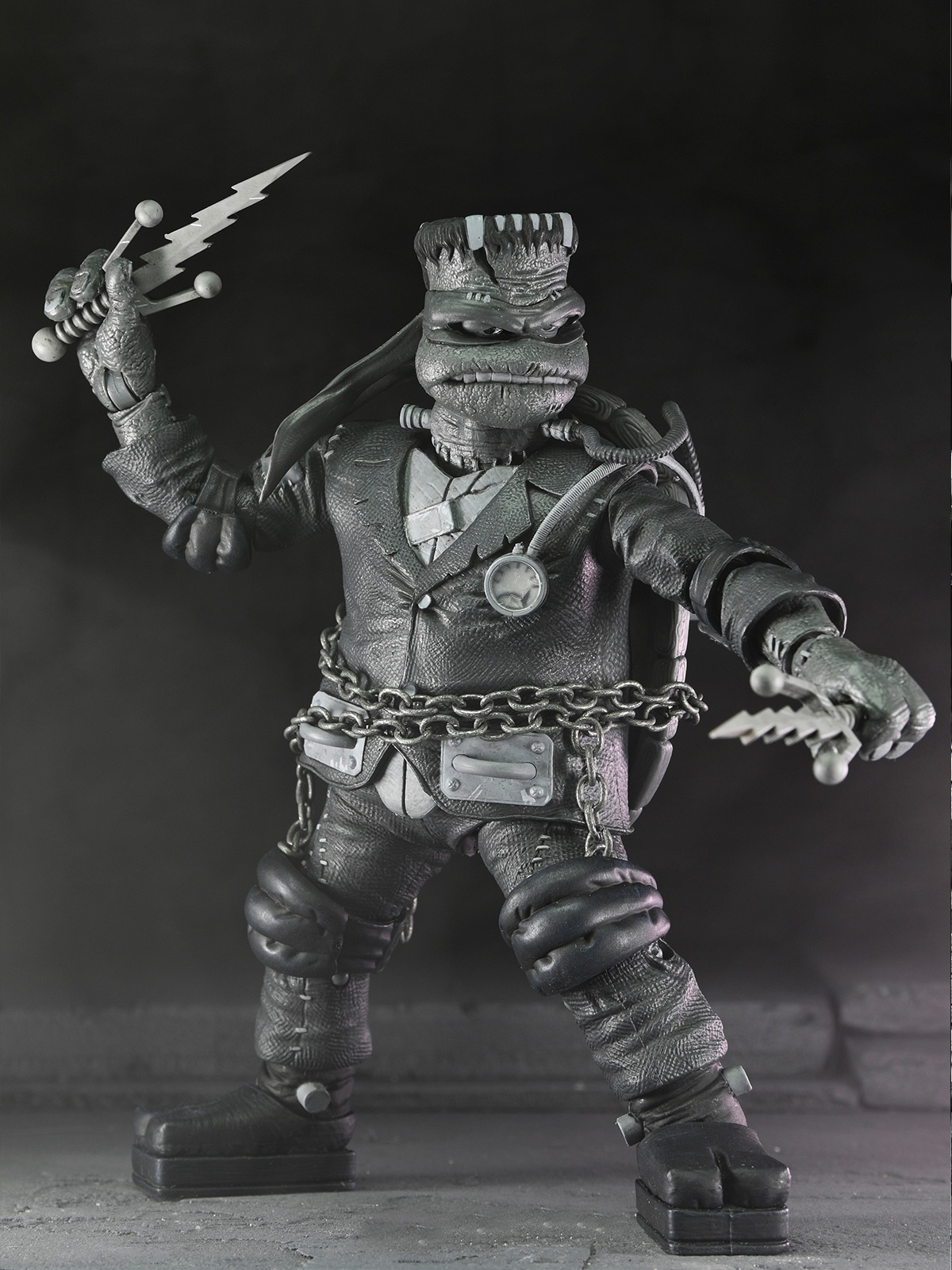 TMNT X UNIVERSAL MONSTERS 4 PACK TURTLES BLACK & WHITE - 7" SCALE ACTION FIGURES - Image 2