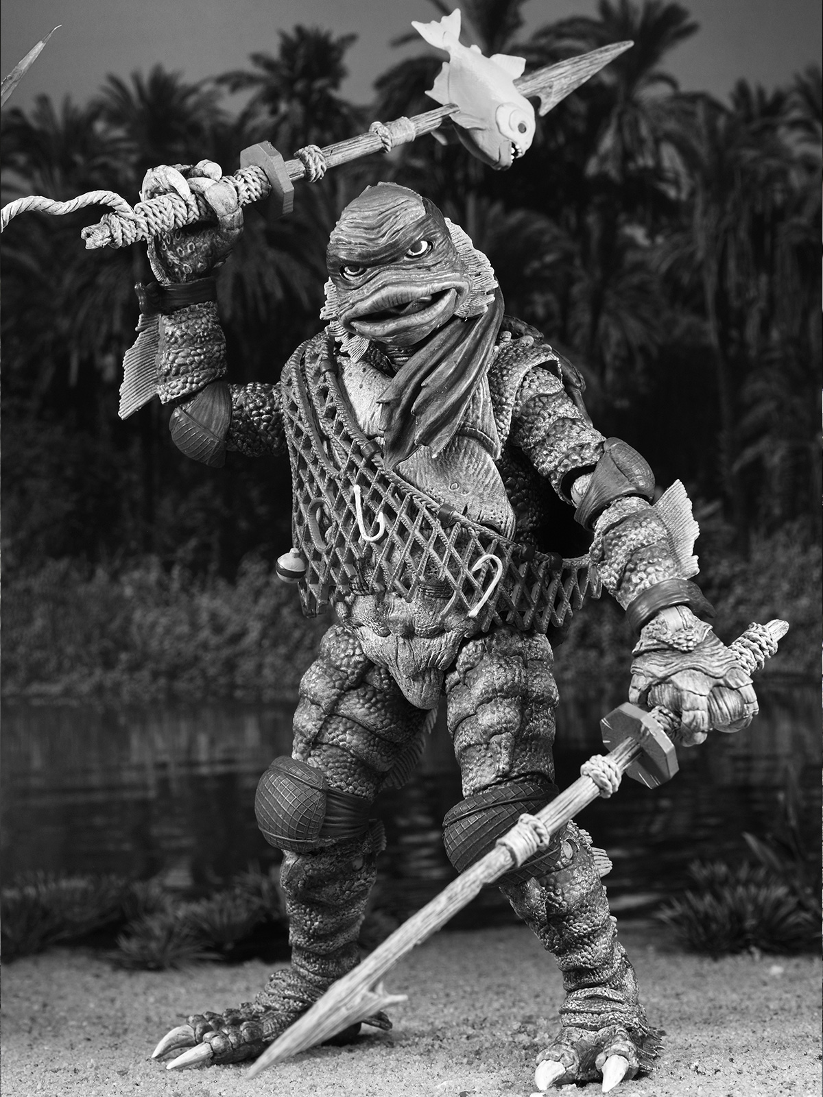 TMNT X UNIVERSAL MONSTERS 4 PACK TURTLES BLACK & WHITE - 7" SCALE ACTION FIGURES - Image 3