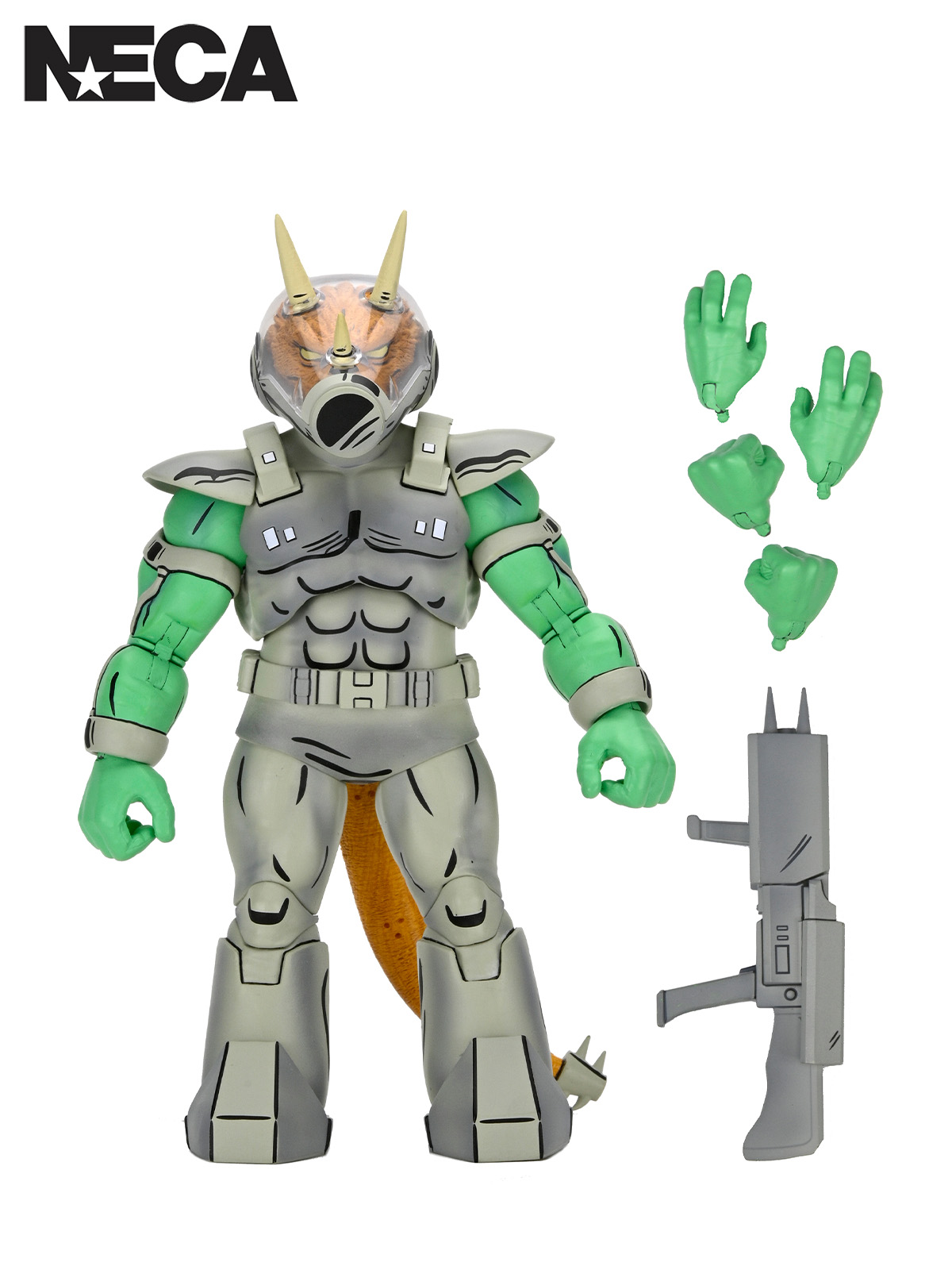 TMNT (MIRAGE COMICS) SHOCK COMMANDO TRICERATON - 7" SCALE ACTION FIGURE